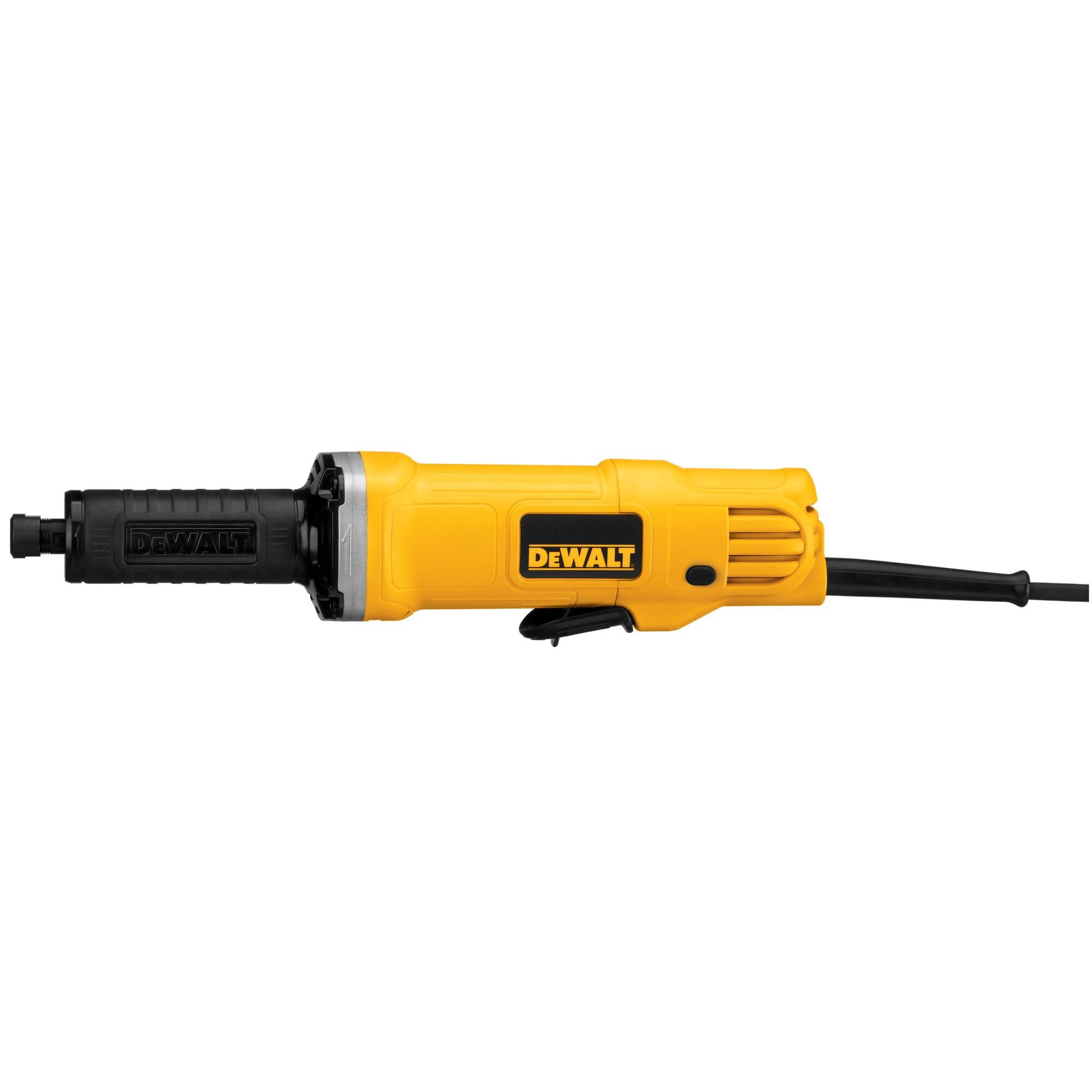 DEWALT die grinder 1-1/2 inch head close-up for precise metal shaping.