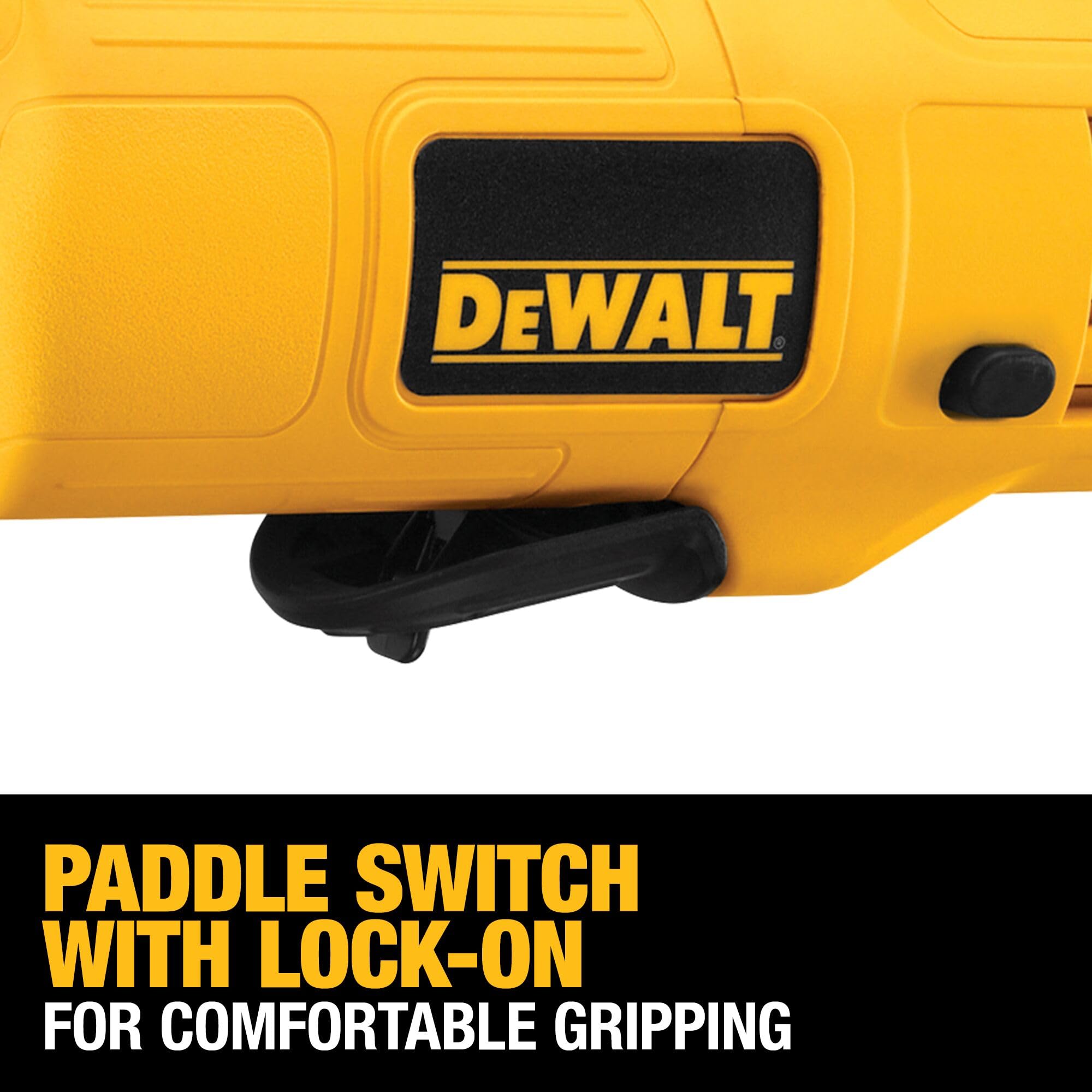 DEWALT 25,000 RPM capability close-up for fast material removal.
