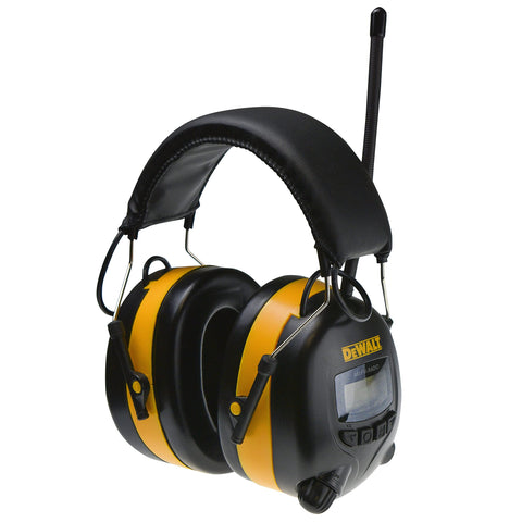 DEWALT DPG15 ear muff front view with comfortable foam earcups for all-day protection.