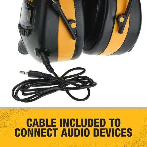 DEWALT DPG15 headband closeup showing adjustable padding for a secure fit.