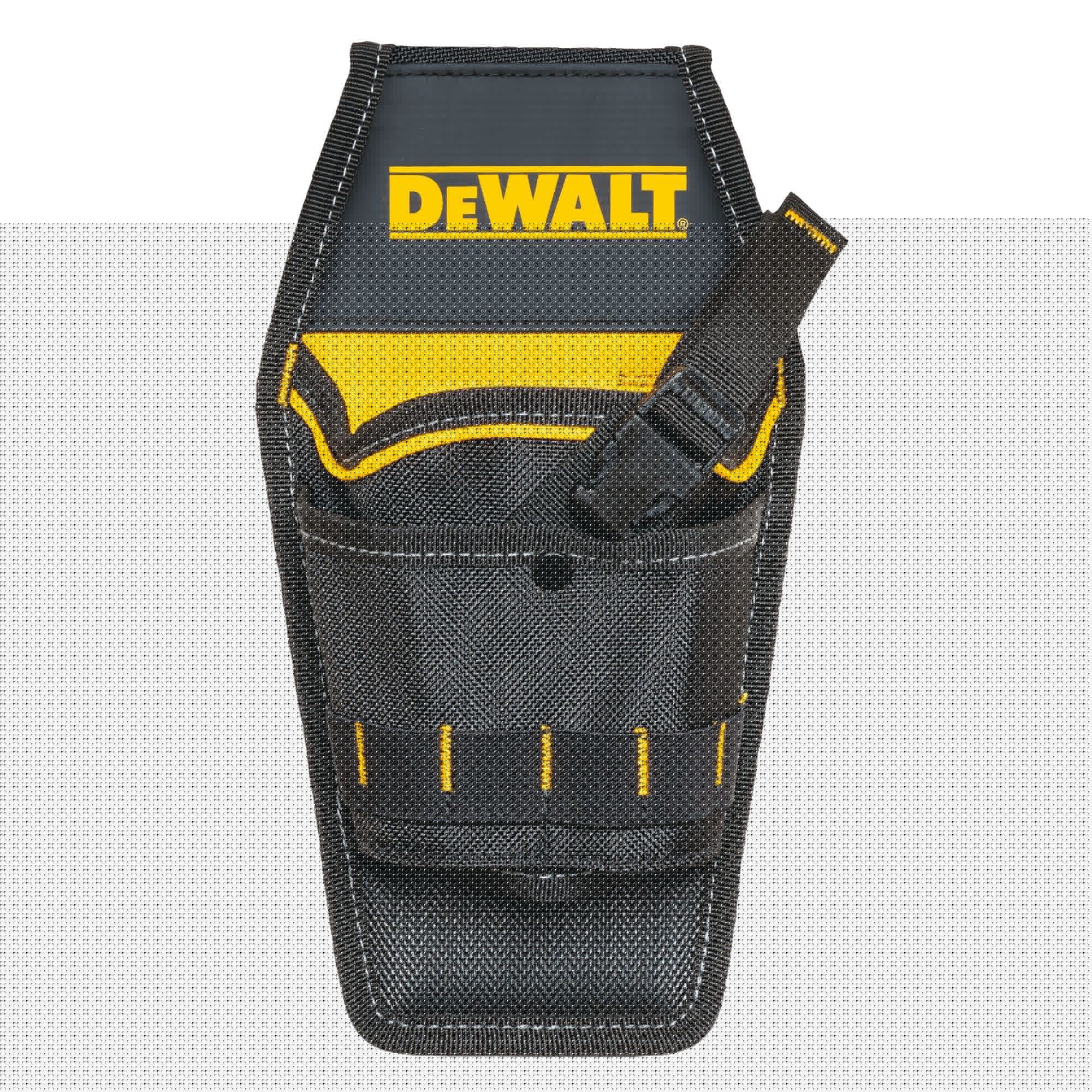 DEWALT drill holster with dual-sided design for versatile left or right-handed use.