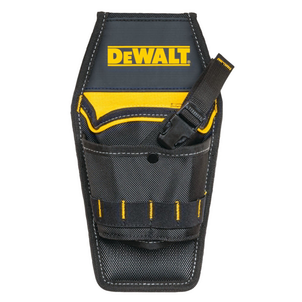 DEWALT drill holster with dual-sided design for versatile left or right-handed use.