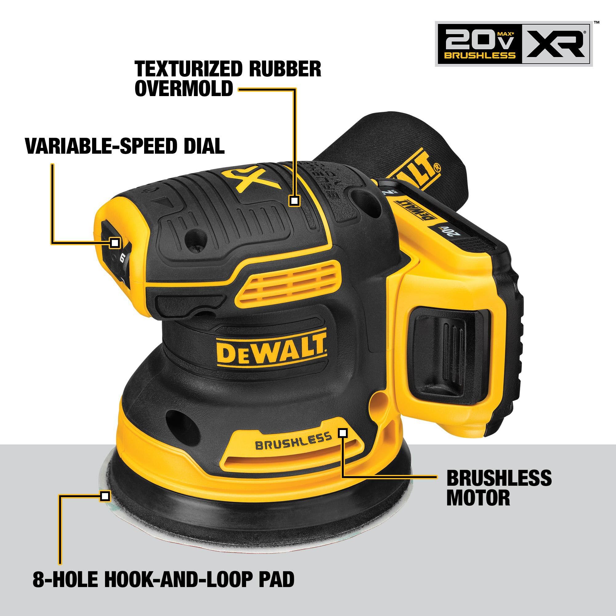DEWALT dust-sealed switch protects electronics in dusty environments.