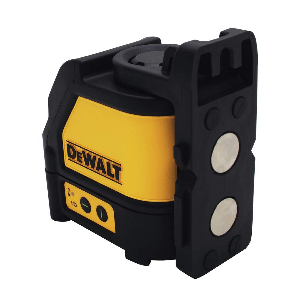 Rugged over-molded housing of DEWALT DW088CG stands up to job-site conditions.