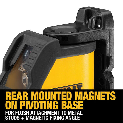DEWALT DW088K line laser IP54 rugged housing resists dust and moisture.