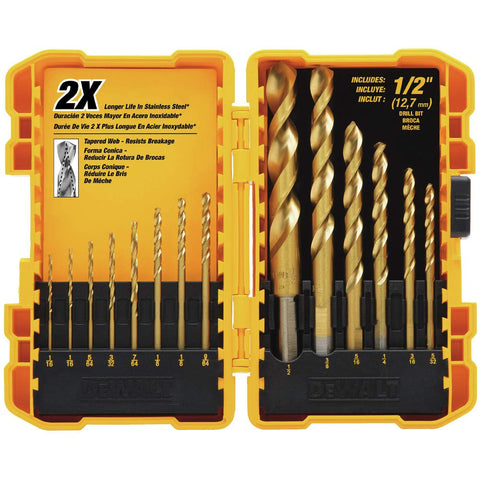 DEWALT DW1341 14-piece bits in case for organized projects and quick access