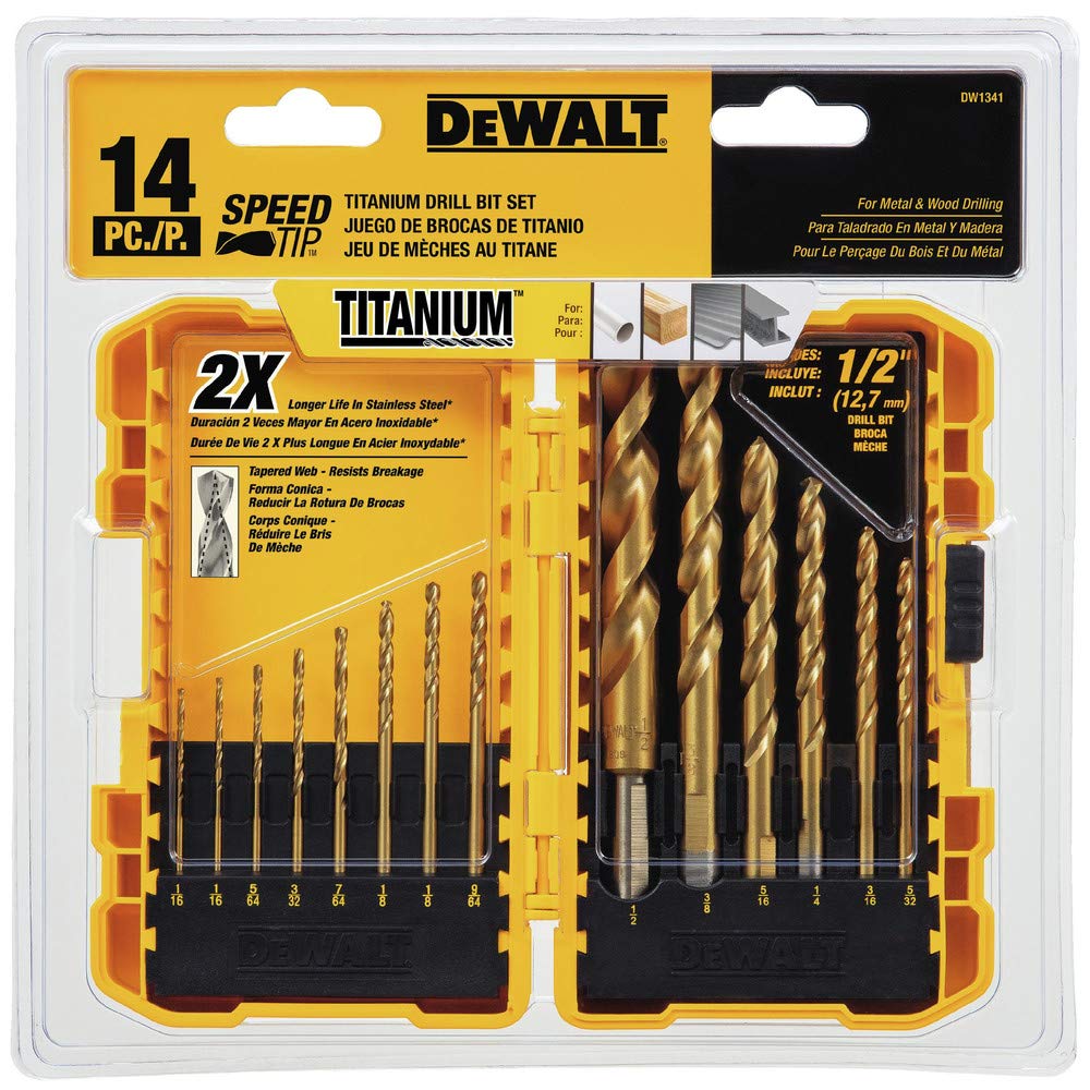 DEWALT DW1341 titanium nitride coating close-up highlighting durability