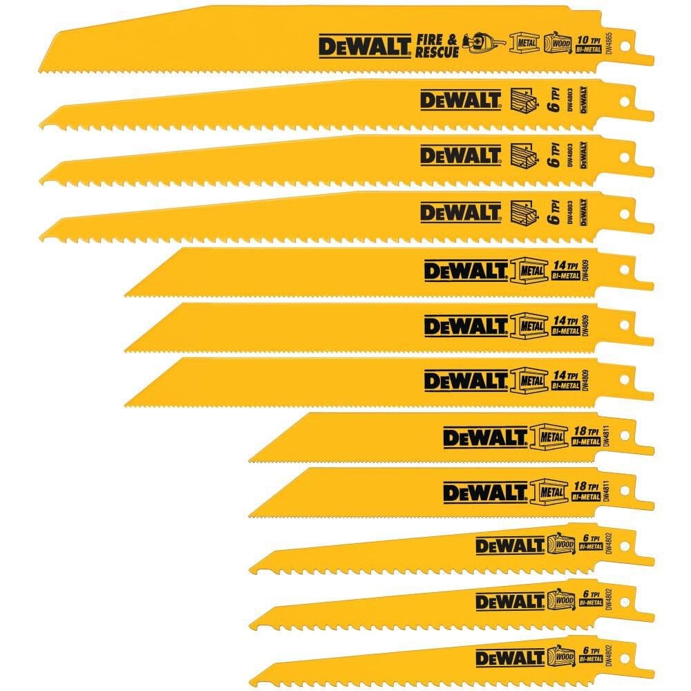 DEWALT DW4892 blade set in case, showcasing organized storage and quick blade access.