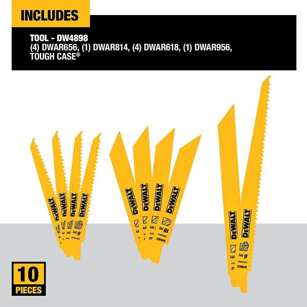 DEWALT DW4898 metal blade 8in 14tpi straight back for heavy material cuts.