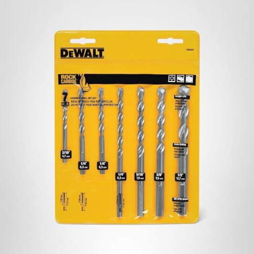 DEWALT DW5207 in-use image showing holes for mechanical anchors in masonry