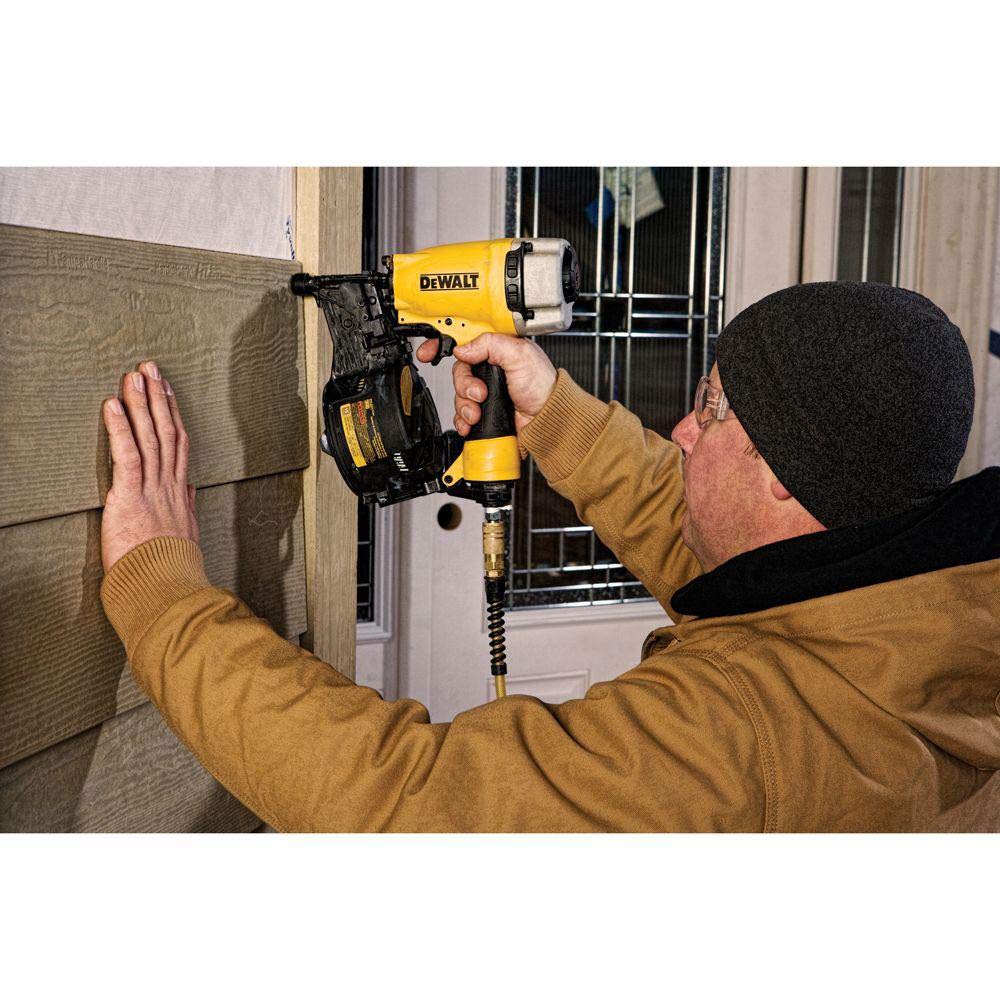 DEWALT DW66C-1 coil nailer depth adjustment supports consistent fastening depth