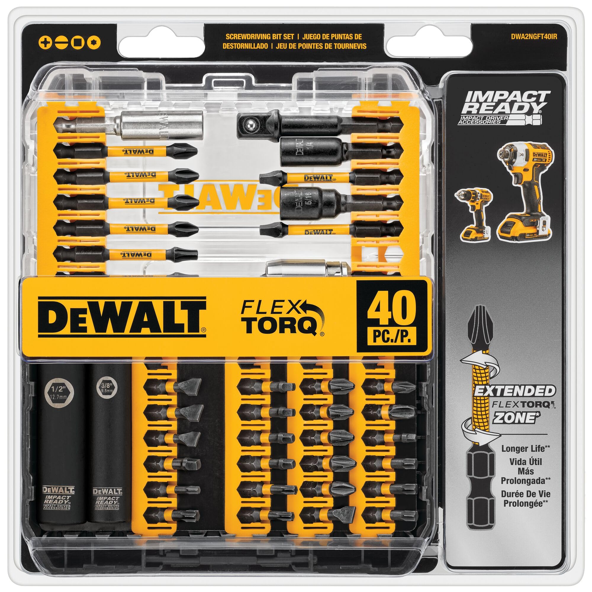 DEWALT DWA2NGFT40IR connectable storage system keeps bits organized.