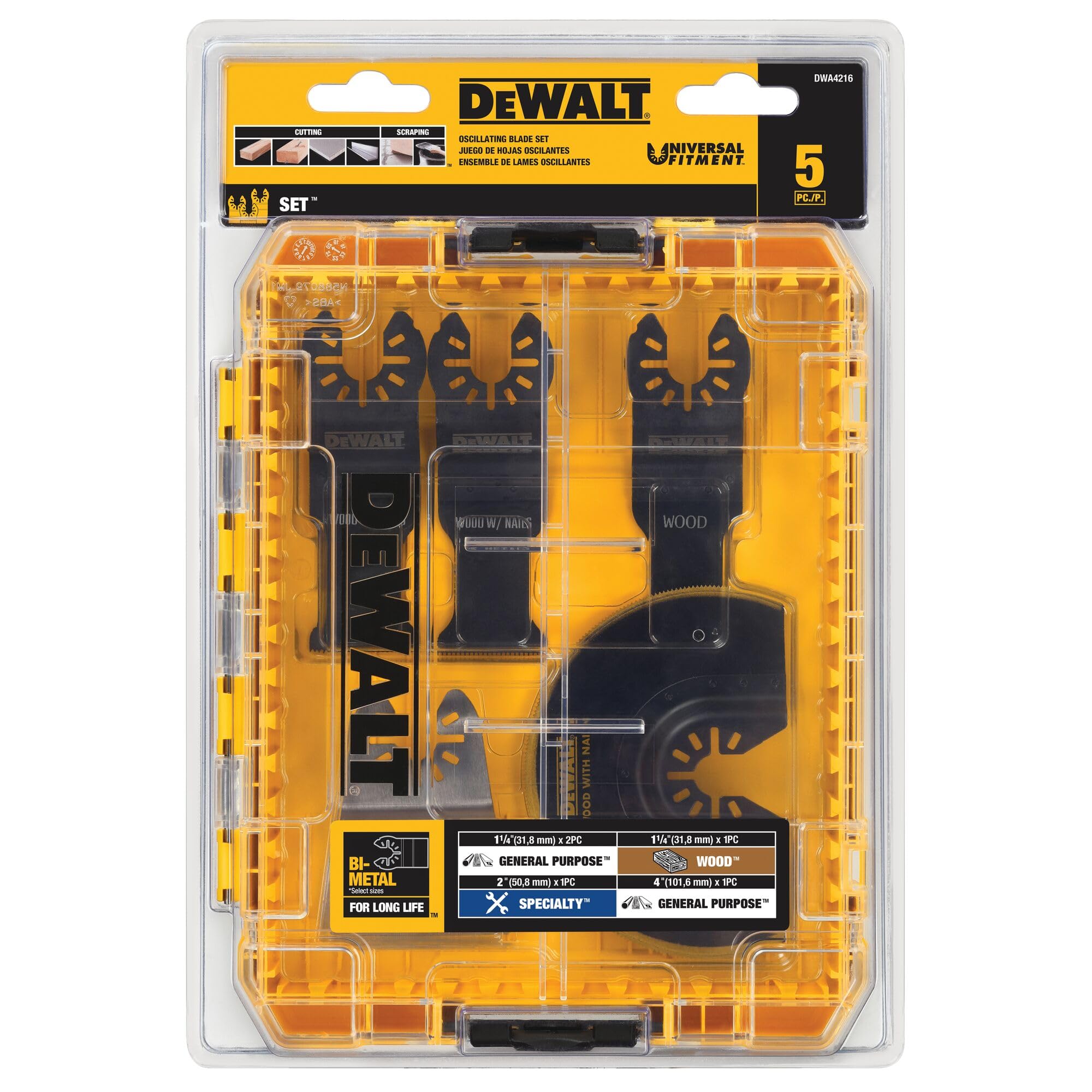 DEWALT DWA4213 nail-embedded wood blade in action.