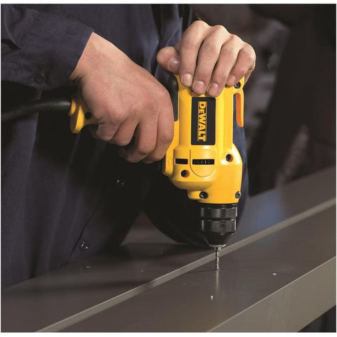 Corded drill kit ready for consistent power on-site.
