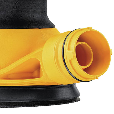 DEWALT DWE6423K 5-inch hook-and-loop pad for fast sanding.