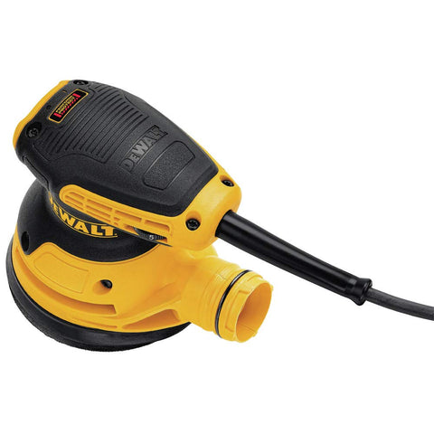 DEWALT DWE6423K motor close-up emphasizes 3-amp power.