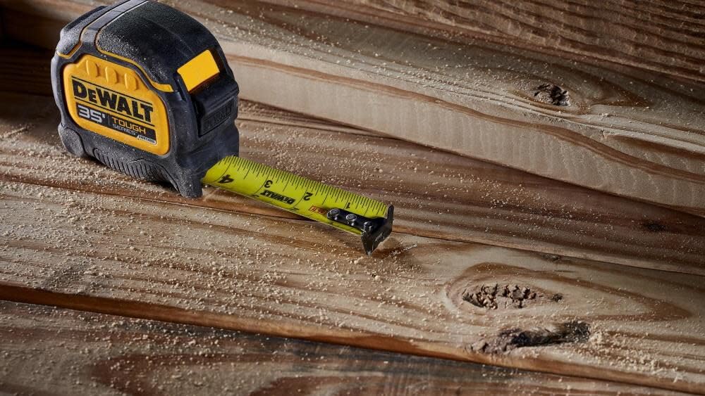 DEWALT ToughSeries 35ft tape measure compact design for easy handling