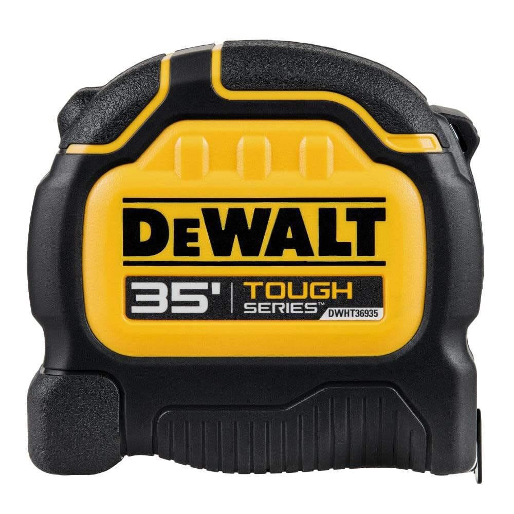DEWALT ToughSeries 35ft tape measure with extended blade for one-handed measuring