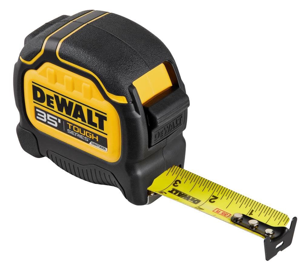 DEWALT ToughSeries 35ft tape measure ultra-tough housing protects during drops