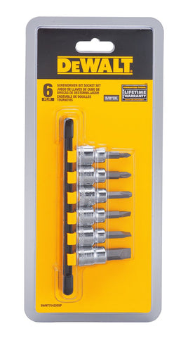 DEWALT DWMT 3/8 in drive screwdriver bit socket set; six-piece kit for versatile fasteners.