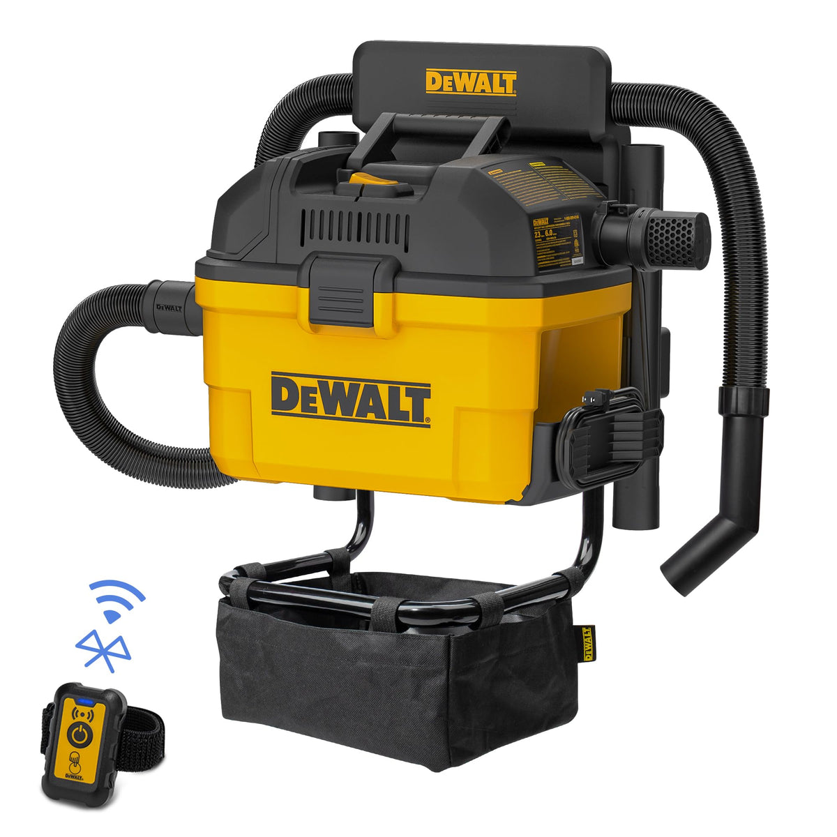 DEWALT DXV06G wall-mounted design saves floor space and streamlines cleanup