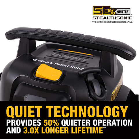 DEWALT DXV10S-QT accessory storage bag keeps tools organized.