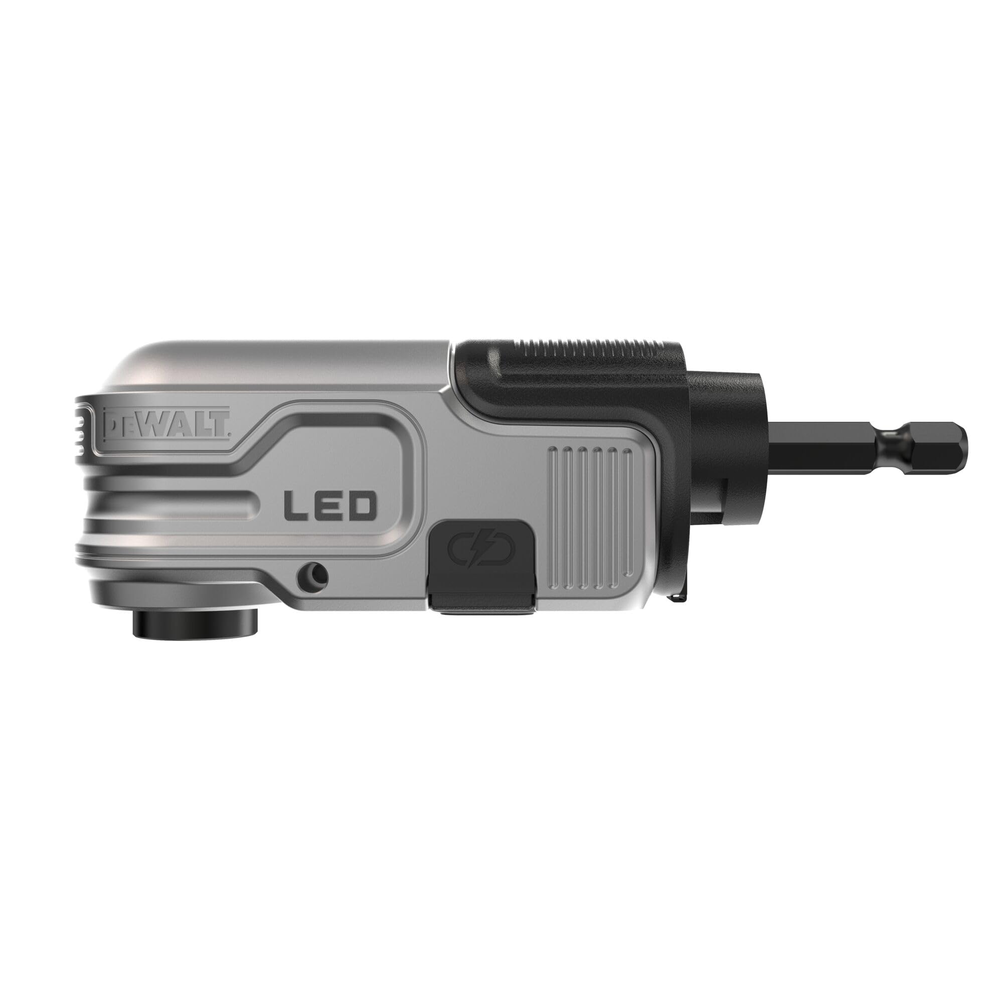 Close-up of the ultra-bright LED on the DEWALT FLEXTORQ in action.