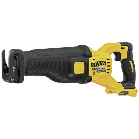 DEWALT FLEXVOLT 60V MAX saw in use highlights LED light and tool control on tough jobs.