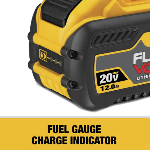 DEWALT FLEXVOLT compatibility with 20V MAX, 60V MAX, and 120V MAX tools.