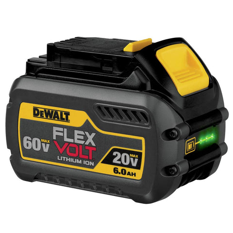 DEWALT DCB606 battery in use with tools demonstrating seamless power switching