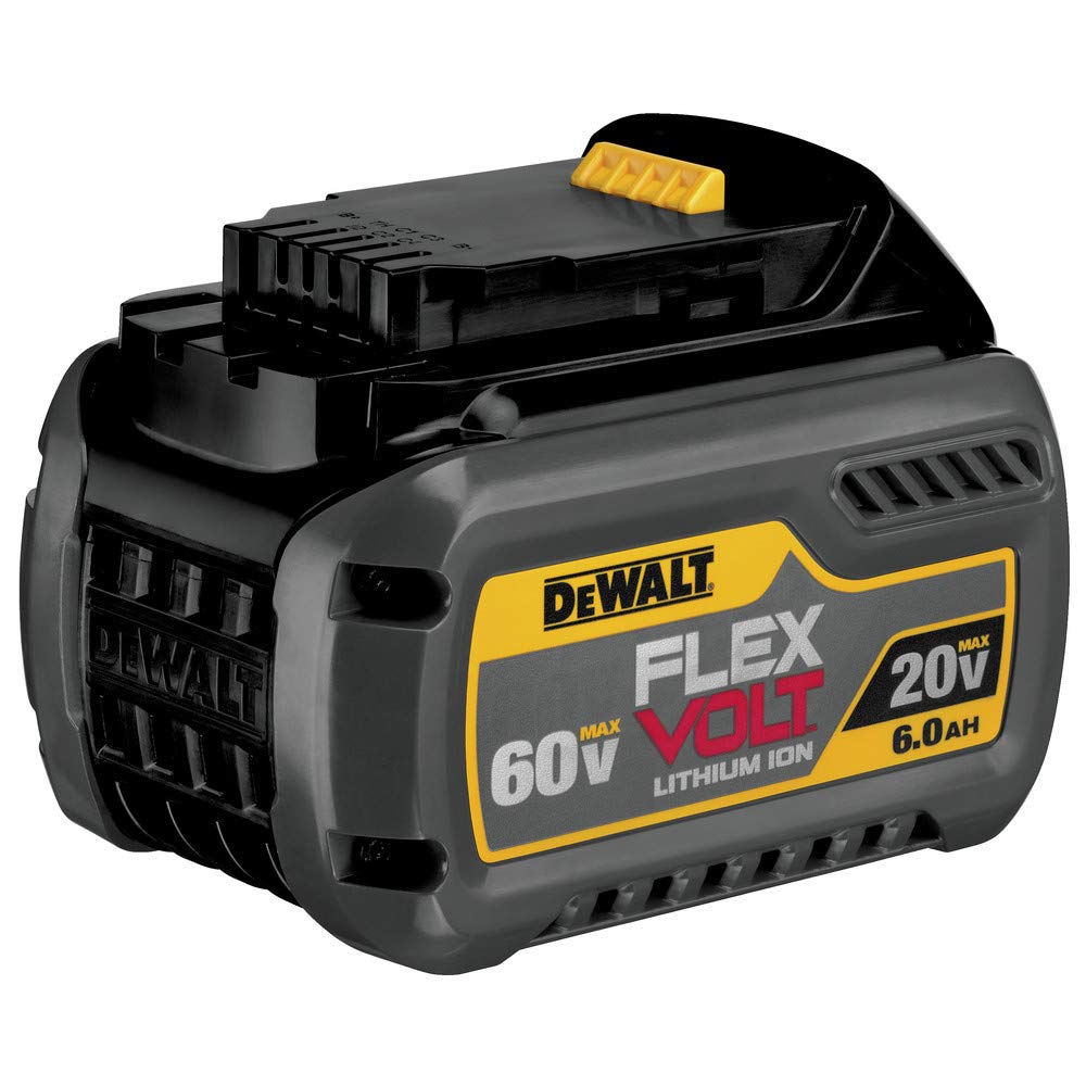 DEWALT DCB606 battery top view highlighting grip and design