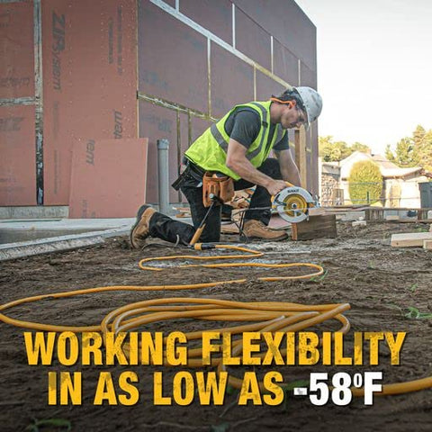 DEWALT green ground indicator confirms proper grounding for safe connections.