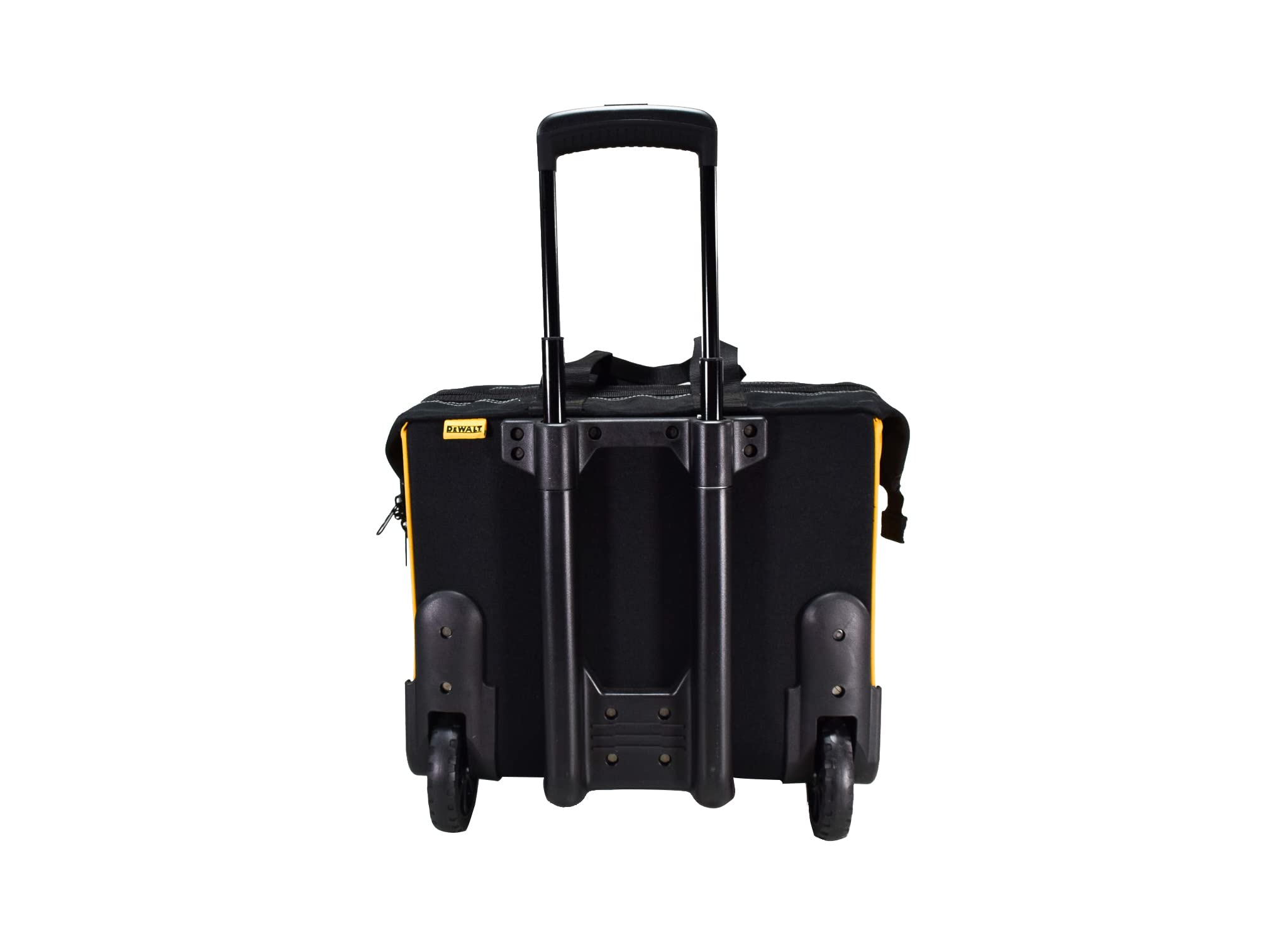 DEWALT hard bottom roller bag thick plastic bottom protects contents.