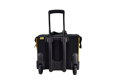 DEWALT hard bottom roller bag thick plastic bottom protects contents.