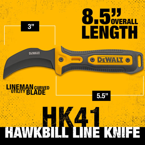 DEWALT Hawkbill Line Knife ideal for electricians performing cable stripping tasks