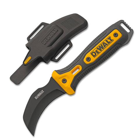 DEWALT Hawkbill Line Knife ergonomic grip in wet or oily conditions
