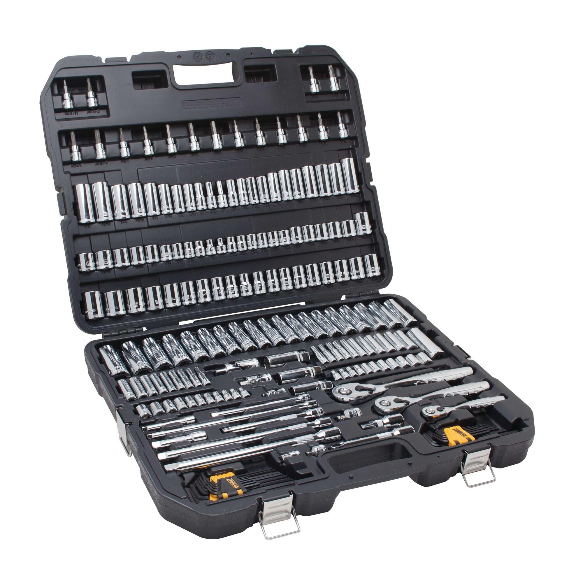 DEWALT hex and torx sockets cover multiple fastener types for electronics and automotive work.