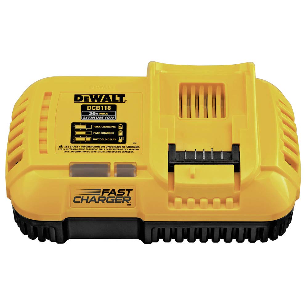 LED spotlight on DEWALT DCD998 enabling work in dark spaces