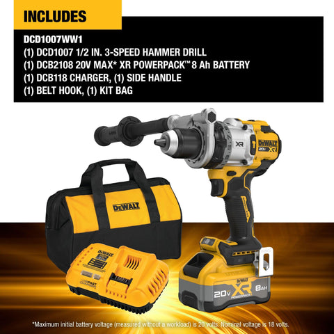 DEWALT LED work light illuminates dim work areas for precision.