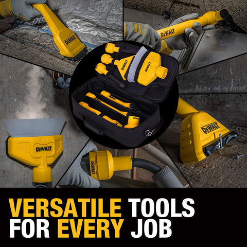 DEWALT magnetic utility nozzle for improved grip and dirt pickup.