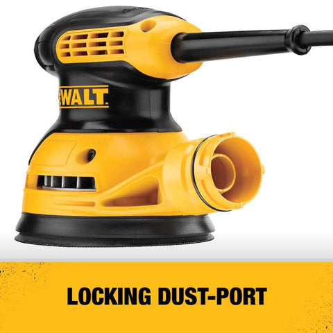 DEWALT orbital sander height design allows closer access to work surface.