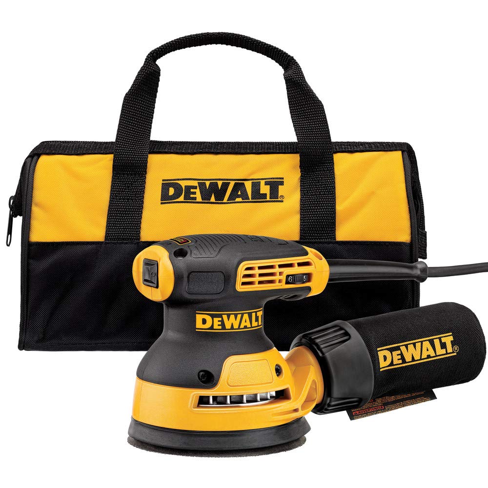 DEWALT DWE6423K side view shows compact sander for tight spaces.