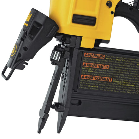 DEWALT pin nailer operates oil-free to keep surfaces clean.