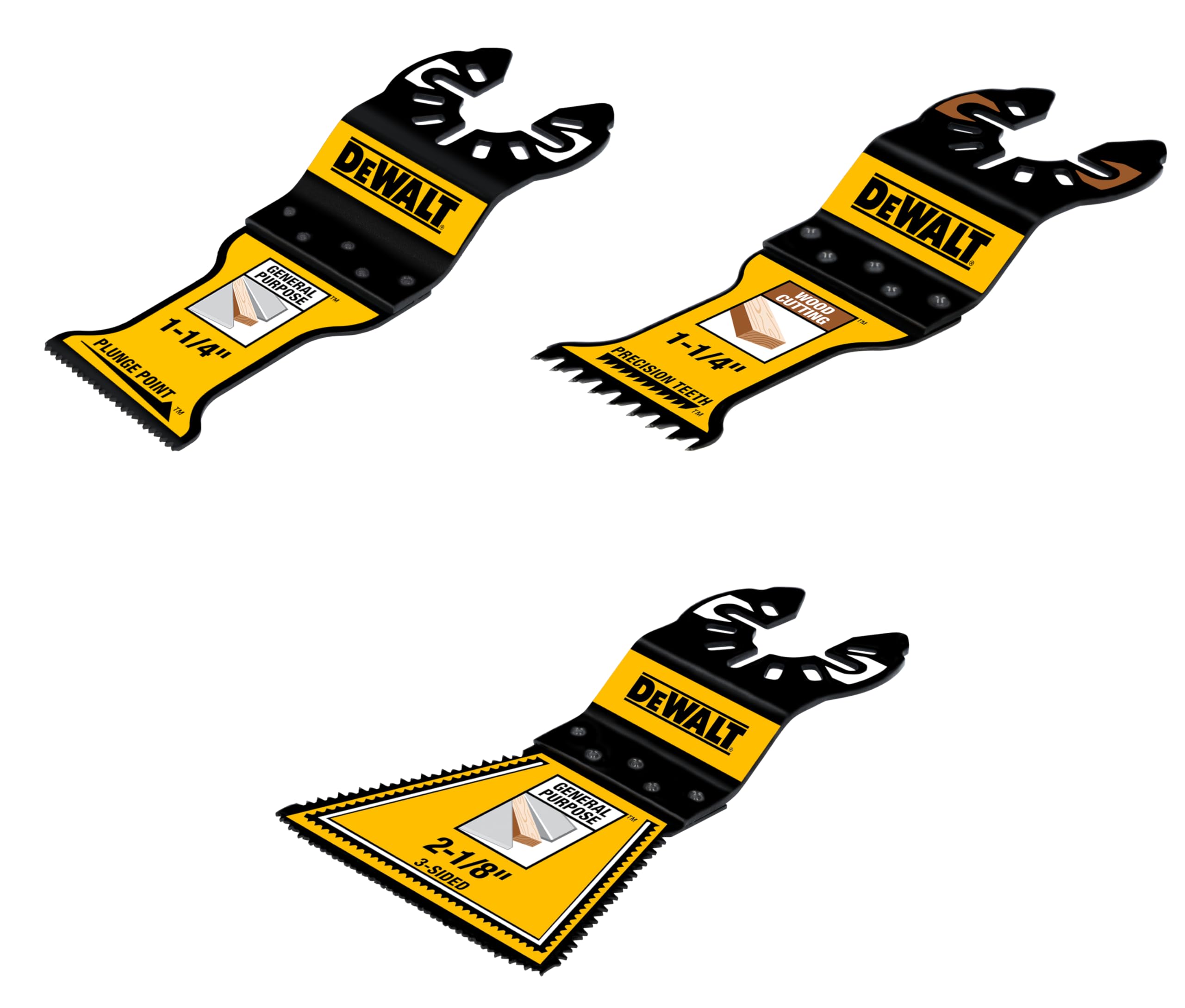 DEWALT plungepoint 1-1/4-inch oscillating blade enables precise plunge cuts