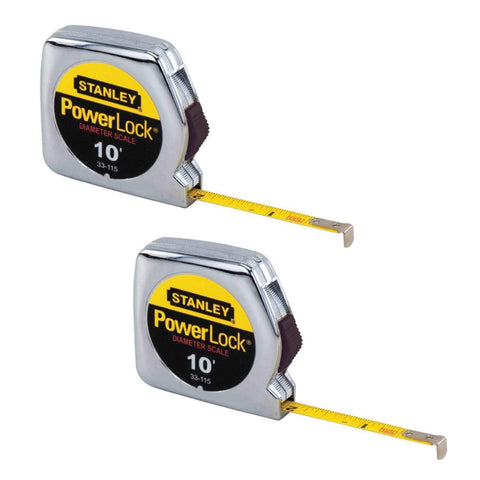 DEWALT PowerLock chrome tape rule, 10 ft, in plastic case, ideal for quick measurements