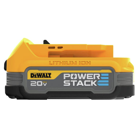 DEWALT PowerSTACK battery delivers 50% more power per use.