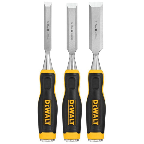 DEWALT Pro Wood Chisel Set 3 Piece packaging highlights value