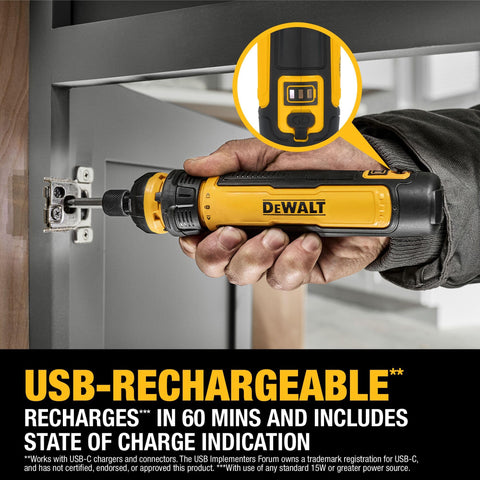 DEWALT quick-load collet holds bits securely during use.