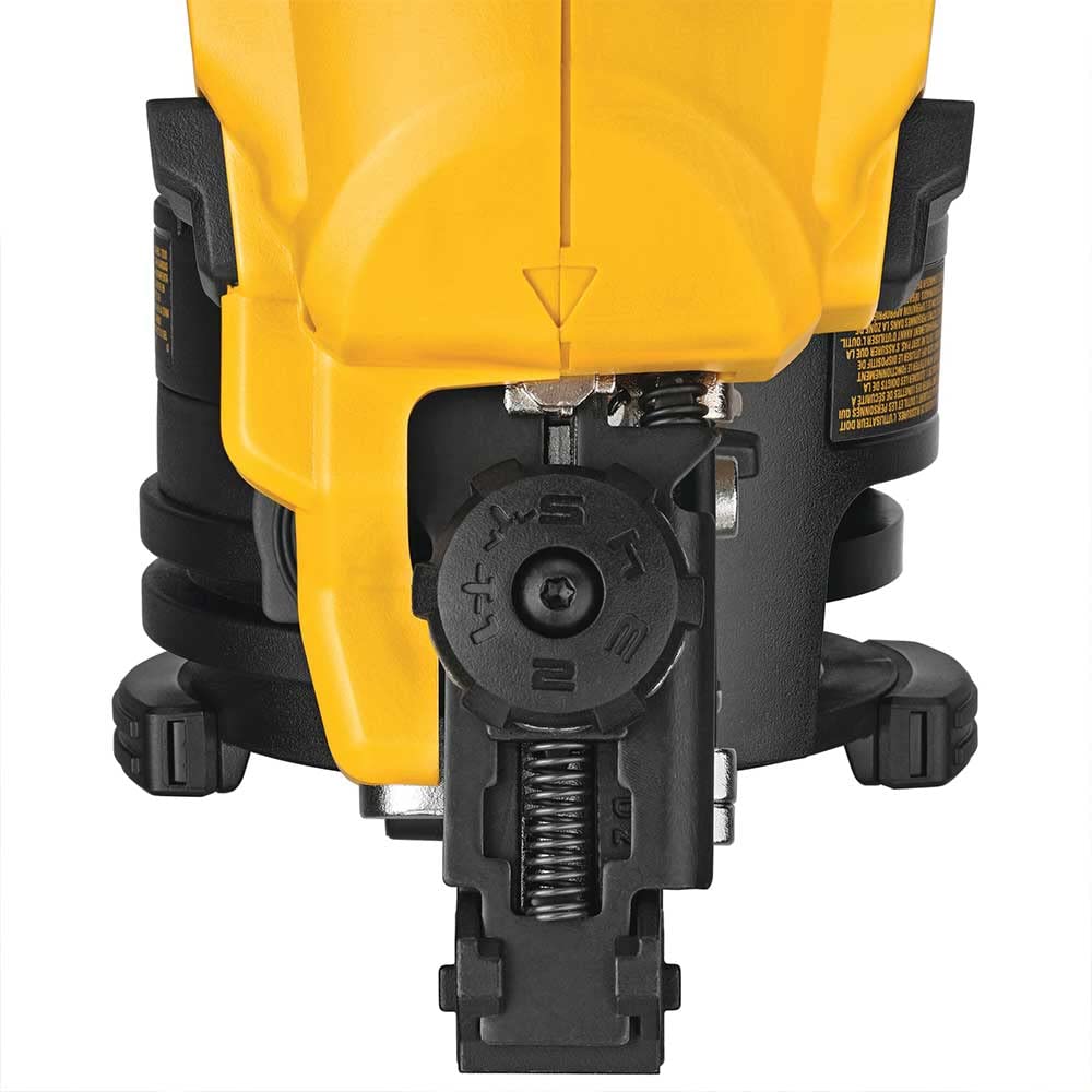 DeWalt roofing nailer in use on a roof deck