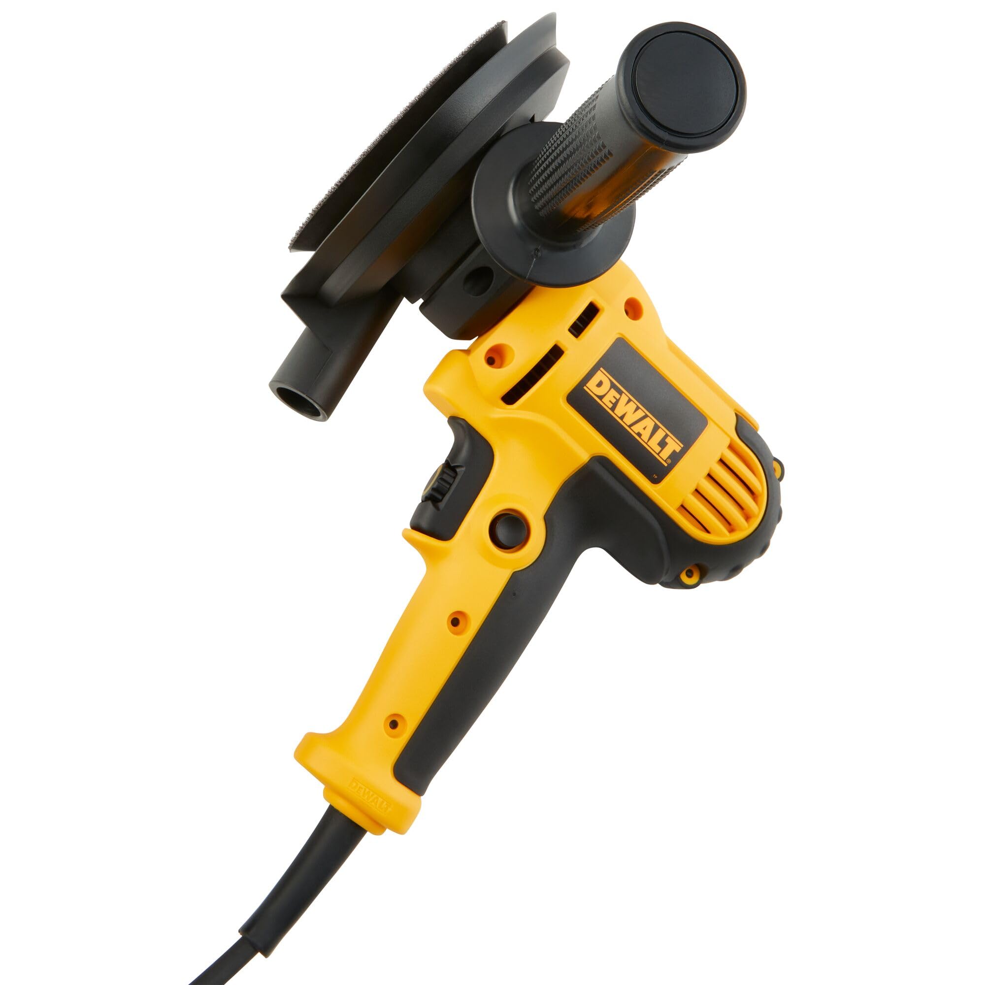 DEWALT sander side-handle balanced for precise control